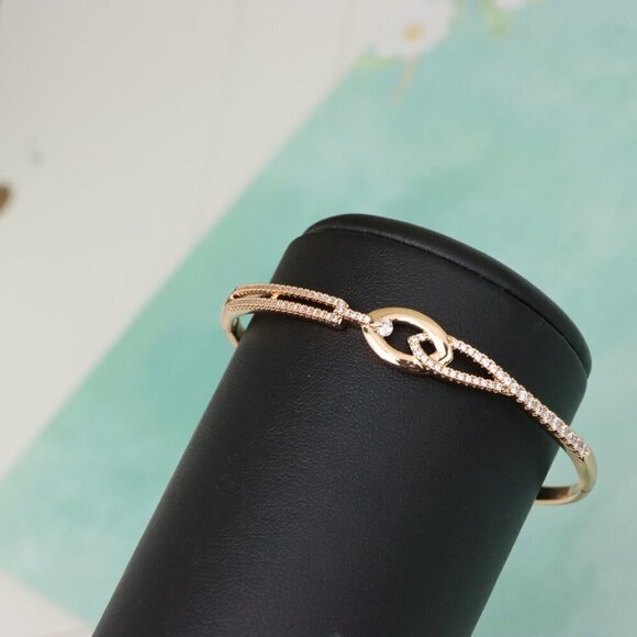 Elegant Rose Gold Bangle with Dainty Diamond Accents, XPBL0563 - Picture 6 of 12